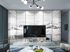 新中式山水水墨石紋大理石背景墻 設(shè)計美學(xué)與實用素材